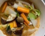 肉無豆腐簡単赤味噌キムチ味野菜炒め作り方14写真