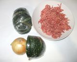 カボチャひき肉サラダ♪簡単新玉ねぎ作り方1写真