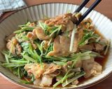 簡単10分！豚バラと水菜のうま炒め作り方3写真