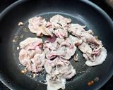 超簡単!豚肉とキノコの味噌クリームパスタ作り方2写真