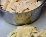 タケノコと半干し椎茸のお味噌汁♪作り方1写真