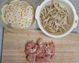 トリとレンコンとゴボウのきんぴら作り方1写真