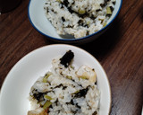 小松菜とわかめとちくわと梅の炊き込みご飯作り方5写真