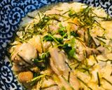 鶏肉と長ネギのあまから親子皿作り方4写真