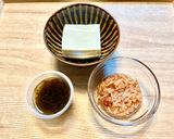 豆腐もずくに梅なめ茸☆作り方1写真