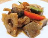 レンコン、コンニャク、豚肉のピリ辛炒め作り方10写真