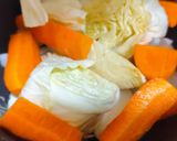 簡単☆キャベツの芯まで柔らか炊飯器ポトフ作り方1写真