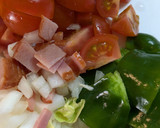トマト🍅とピーマン🫑のエッグ炒め💖作り方1写真