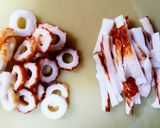 新わかめ(自家乾燥)、もやし、竹輪の炒め作り方4写真