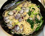 アサリとほうれん草のパスタ作り方8写真