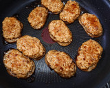 蓮根と榎の鶏団子and蓮根乗せ焼き作り方14写真