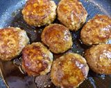 今日の夕飯！蓮根厚揚つくねハンバーグ主菜作り方11写真