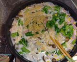 菜の花ベーコンしめじコーンのスープパスタ作り方5写真