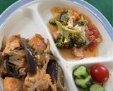 ナスと玉ねぎ、鶏胸肉の甘辛炒め作り方6写真