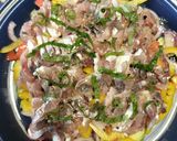 鯵と夏野菜のレモンカルパッチョ作り方7写真