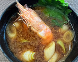 海老🦐とたっぷり長ネギのお味噌汁作り方5写真