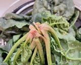 ちぢみほうれん草とサーモンのねぎ塩和え作り方1写真