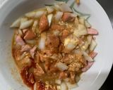 お一人様野菜たっぷりバーベキュー味親子丼作り方9写真