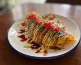 安うま節約レシピ　もやしとんぺい焼き作り方4写真