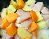十六穀米と煮こんだカレー●生たまカレー作り方1写真
