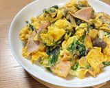 ほうれん草とハムの卵とじ作り方7写真