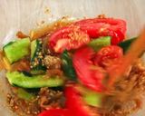 きゅうりとトマト、ザーサイの冷麺作り方4写真