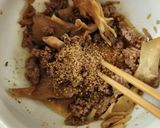 簡単冷凍きのこピリ辛牛そぼろ丼ダイエット作り方2写真
