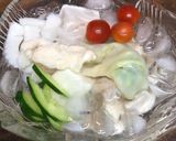 ねぎポン酢で♪海鮮と鶏肉の冷やし鉢作り方13写真