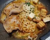 しゃきしゃき蓮根厚揚げの豚肉入り麻婆ご飯作り方2写真