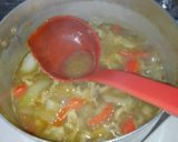 ランチに玉ねぎと舞茸とパプリカのお味噌汁作り方5写真