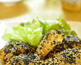 カレー風味で塩サバのカリカリ胡麻焼き！作り方5写真