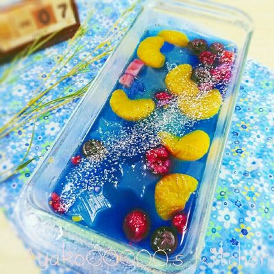 夢色パティシエール　カード　ブルーハワイのスターゼリー　フルーツトッピング 夢色パティシエール カード ブルーハワイのスターゼリー