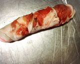 にんにく味でうずらの卵と大葉の豚肉ロール作り方4写真