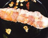にんにく味でうずらの卵と大葉の豚肉ロール作り方8写真