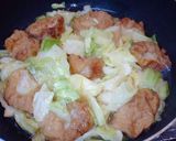 あぶら麩とキャベツの卵とじ作り方2写真