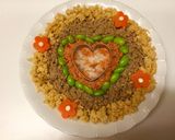3色丼にプラス2色♡Wハートのそぼろ丼♡作り方2写真