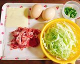 糖質オフ とん平焼き作り方1写真