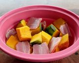 簡単！レンジでかぼちゃのベーコン煮作り方1写真