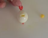 【キャラ弁】鶉のニワトリ焼鳥弁当作り方2写真