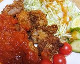 ちょっと豪華な豚ヒレカツトマトソースがけ作り方8写真