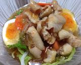 冷麺 彩りサラダと鶏皮のジュレ添え作り方3写真