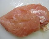 鶏ムネ肉のカリッと！「柿の種」衣揚げ作り方1写真