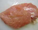 鶏ムネ肉のカリッと！「柿の種」衣揚げ作り方1写真