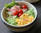 冷やし麺弁当に　冷しゃぶサラダうどん作り方7写真