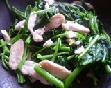 ささ身と空芯菜のオイスター炒め♪作り方5写真