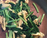 たもぎ茸とほうれん草の卵炒め作り方5写真