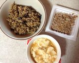 夕食の残りで！麻婆納豆丼作り方1写真