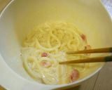 mレンジで♪和風カルボナーラうどん作り方3写真