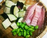 簡単！生米DE枝豆とナスのリゾット♪作り方1写真