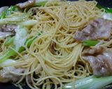 楽ウマ～☆豚バラと長ねぎの柚胡椒パスタ作り方4写真